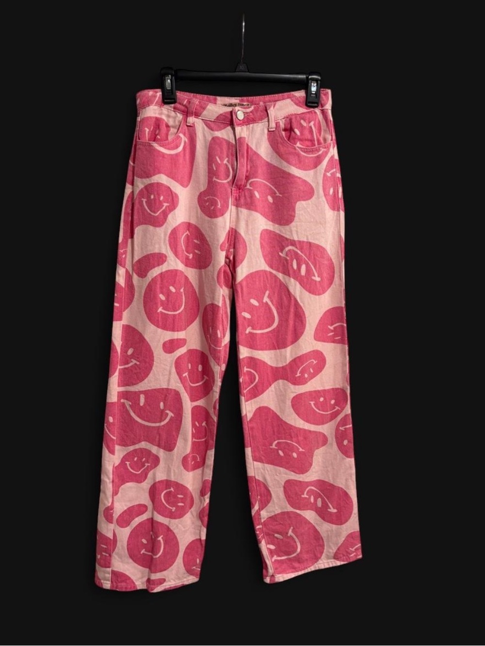 Bailey Rose pink smiley face jeans with pink smiley faces
